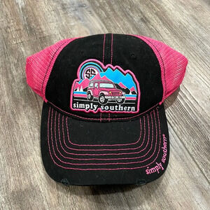 SIMPLY SOUTHERN Baseball Cap Hat Ladies Pink Adjustable Trucker